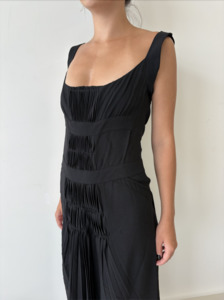 Prada: Prada - Black evening dress with pleated feature