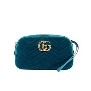Gucci Teal Velvet Marmont Bag