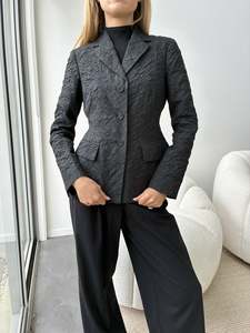 2000 2999: Christian Dior Brocade Black Crinkle Jacket