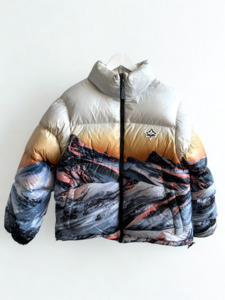 2000 2999: Louis Vuitton Sunset Mountain Print Puffer Jacket