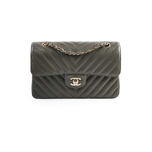 3000 5000: Chanel 20B Caviar Chevron Small Classic Flap Grey Series 30