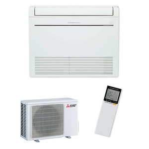 Products: MFZ-KW42VGK – RapidHeat Floor Console with 5.4kW Heating and 4.2kW Cooling with Optional Wi-Fi Control, Supplied and Installed