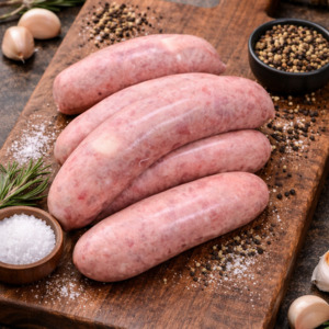 Gourmet Sausages: Beef, Bacon & Cheese Sausages