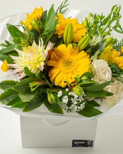 Products: Yellow Flower Box Hamilton Cambridge Florist