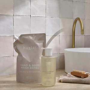 Huxter Soaps: Huxter Hand & Body Wash Refill Pouches - Sea Salt & Cedarwood - 1L