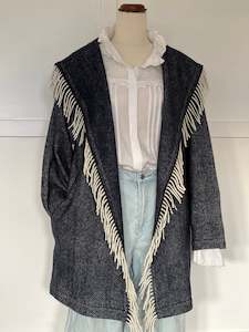 Products: The Southern Coat - Herringbone Navy - 100% merino