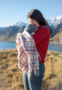 Wool Bedding Blankets: Menzies Candy 100% Merino Baby Blanket