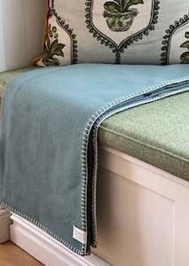 Pale Sea NZ Wool Blanket Stitch Throw