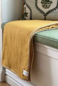 Blanket Stitch Throws: Ochre NZ Wool Blanket Stitch Throw