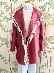 The Southern Coat - Herringbone Red 100% Wool