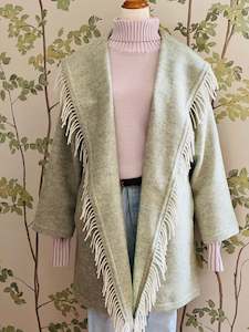 Blanket Coats: The Southern Coat - Herringbone Sage 100% Wool