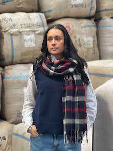 Blyth Navy 100% Merino Oversized Scarf