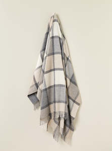 New Arrivals: Windowpane Grey & White 100% Merino Throw