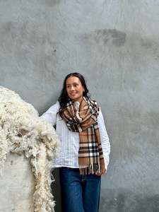 All Clothing: Camel Thompson 100% Merino Oversized Scarf