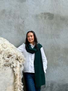 All Clothing: Bottle Green 100% Merino Scarf