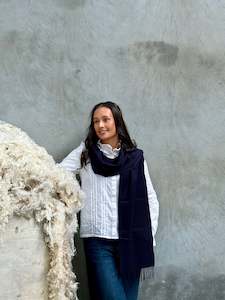All Clothing: Navy 100% Merino Scarf
