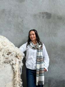 All Clothing: Muted Blue Stewart 100% Merino Scarf