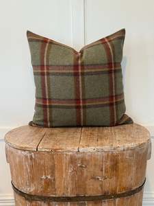 The Heritage Cushion: The Heritage Cushion - Windowpane Sage
