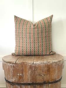 The Heritage Cushion: The Heritage Cushion - Netherfield Sage & Red