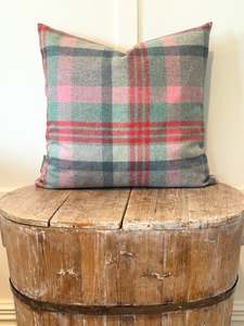 The Heritage Cushion: The Heritage Cushion - Melbourne Aqua & Flamingo