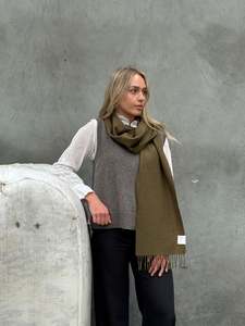 All Clothing: Army Green 100% Merino Scarf
