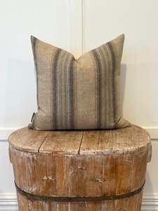 The Heritage Cushion Cover - Wentworth Stripe Natural Denim
