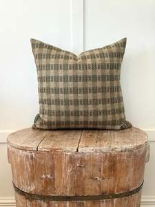 The Heritage Cushion Cover - Oakes Sage & Red
