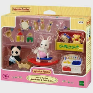 Sylvanian Families Babys Toy Box- snow rabbit & panda babies