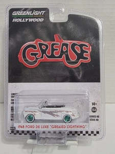 GREENLIGHT GREASE GREASED LIGHTNING 1948 FORD DE LUXE WHITE GREEN WHEELS CHASE
