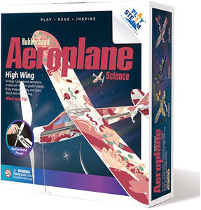 PLAYSTEM Rubber Band Aeroplane High Wing