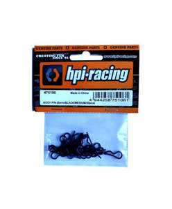 R C Parts: HPI 6mm Body Clip (Black) (20) [HPI75106]