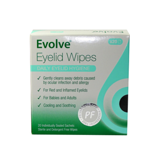 Products: Evolve Eyelid Wipes 20's - Eye Care Solutions