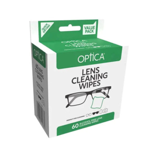 Products: Optica Lens Cleaning Wipes - 60 wipes - Eye Care Solutions