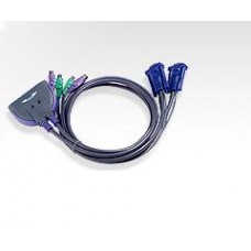 Products: ATEN CS62S Petite 2 Port PS2 KVM Switch 3 Feet Cables Built In Non-powered