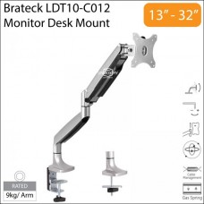 Products: Brateck Lumi LDT10-C012 13-32" Aluminum Interactive Counterbalance Monitor Arm. 90 +90 tilt, 90 +90 swivel, 90 90 rotate. Max VESA 100x100. Max load 9kg