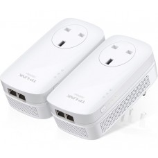 TP-LINK TL-PA9020P KIT, AV2000 2-Port Gigabit Passthrough Powerline Starter Kit