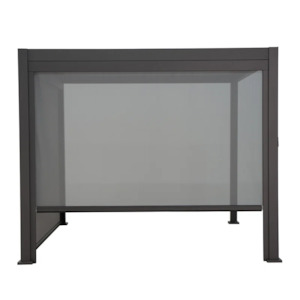 4m Pergola Retractable Zip Side Blinds Charcoal