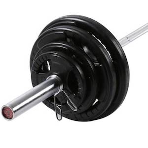 120KG Barbell Combo: 2.2m Olympic Bar 700lbs+ 100KG Rubber Coating Plates