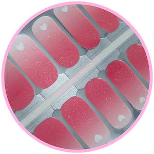 Romance: Sweetheart Ombre in Pink Coral Glitter Nailwraps