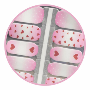 Romance: Pink Hearts and White Polka Dot Nailwrap Set