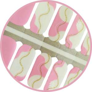 Floral: Pretty Pink and Gold Minimalist Nailwraps