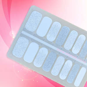 Frosted Snowfall Nailwraps White and Silver Glitter Mix