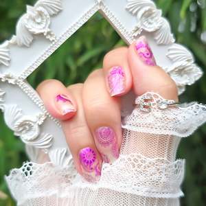 Glitter: Lavender Lace Dream Nailwraps | Purple Floral Nail Art Stickers