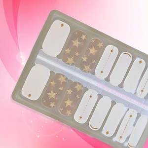 Glitter: Celestial Muse Nailwraps – Gold Stars & Cosmic Whites