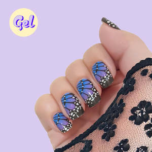 Midnight Butterfly Wings - Gel Nailwraps – Purple & Black Design