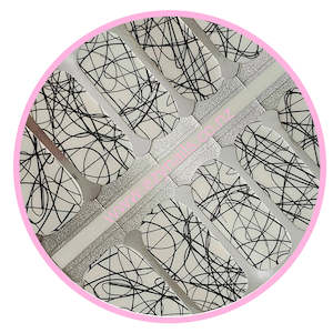 Midnight Scribbles and Doodle lines NailWraps