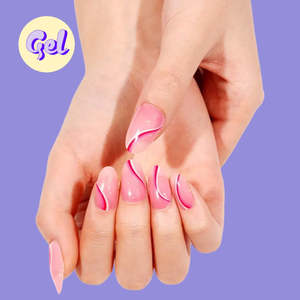 Romance: Silk Ribbon Pink Gel Nailwraps