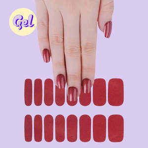 Glitter: Wine Red Glitter Gel Nailwraps