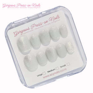 Solid: Frosted Glow Cat-Eye Reusable Press-On Nails - Chic Short Square