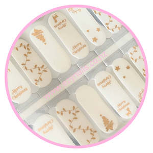Golden Cheer Merry Christmas Overlay Nailwraps Set